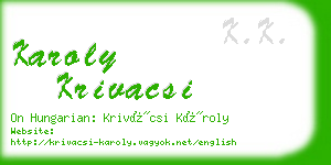 karoly krivacsi business card